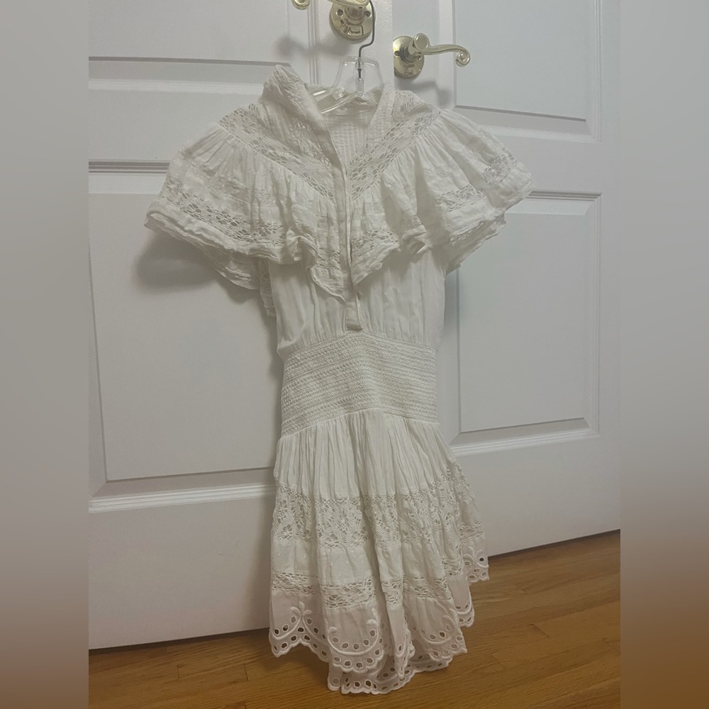 LoveShackFancy Under the Archway Clay Dress, size xs, white